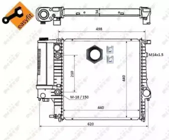50565 NRF Радиатор, охлаждение двигателя 50565 NRF Радиатор, охлаждение двигателя