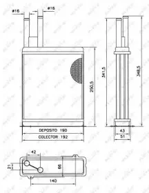 52066 NRF Теплообменник, отопление салона 52066 NRF Теплообменник, отопление салона