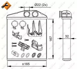 54208 NRF Теплообменник, отопление салона 54208 NRF Теплообменник, отопление салона
