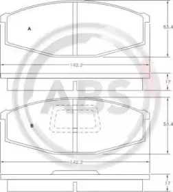 36528 A.B.S. Комплект тормозных колодок, дисковый тормоз 36528 A.B.S. Комплект тормозных колодок, дисковый тормоз
