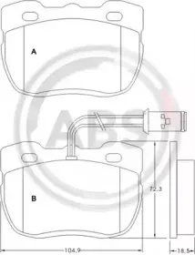 366961 A.B.S. Комплект тормозных колодок, дисковый тормоз 366961 A.B.S. Комплект тормозных колодок, дисковый тормоз