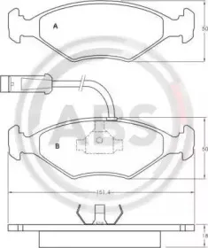 36855 A.B.S. Комплект тормозных колодок, дисковый тормоз 36855 A.B.S. Комплект тормозных колодок, дисковый тормоз
