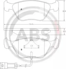 36880 A.B.S. Комплект тормозных колодок, дисковый тормоз 36880 A.B.S. Комплект тормозных колодок, дисковый тормоз