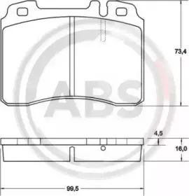 36904 A.B.S. Комплект тормозных колодок, дисковый тормоз 36904 A.B.S. Комплект тормозных колодок, дисковый тормоз