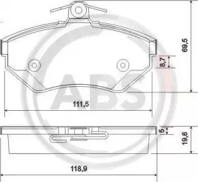 37010 A.B.S. Комплект тормозных колодок, дисковый тормоз 37010 A.B.S. Комплект тормозных колодок, дисковый тормоз
