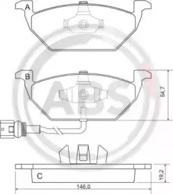 37155 A.B.S. Комплект тормозных колодок, дисковый тормоз 37155 A.B.S. Комплект тормозных колодок, дисковый тормоз