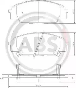 37174 A.B.S. Комплект тормозных колодок, дисковый тормоз 37174 A.B.S. Комплект тормозных колодок, дисковый тормоз