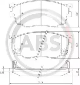 37189 A.B.S. Комплект тормозных колодок, дисковый тормоз 37189 A.B.S. Комплект тормозных колодок, дисковый тормоз