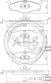 37345 A.B.S. Комплект тормозных колодок, дисковый тормоз 37345 A.B.S. Комплект тормозных колодок, дисковый тормоз
