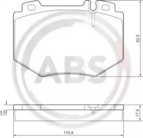 37480 A.B.S. Комплект тормозных колодок, дисковый тормоз 37480 A.B.S. Комплект тормозных колодок, дисковый тормоз