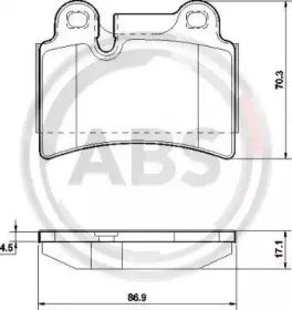 37575 A.B.S. Комплект тормозных колодок, дисковый тормоз 37575 A.B.S. Комплект тормозных колодок, дисковый тормоз