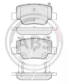 37735 A.B.S. Комплект тормозных колодок, дисковый тормоз 37735 A.B.S. Комплект тормозных колодок, дисковый тормоз