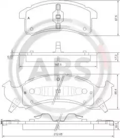 38623 A.B.S. Комплект тормозных колодок, дисковый тормоз 38623 A.B.S. Комплект тормозных колодок, дисковый тормоз