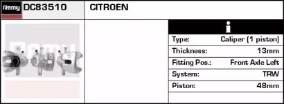 DC83510 REMY Тормозной суппорт DC83510 REMY Тормозной суппорт