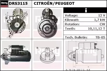 DRS3115 REMY Стартер DRS3115 REMY Стартер