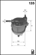 ELG5376 MECAFILTER Топливный фильтр ELG5376 MECAFILTER Топливный фильтр
