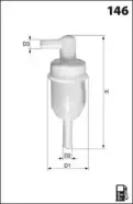 ELG5216 MECAFILTER Топливный фильтр ELG5216 MECAFILTER Топливный фильтр
