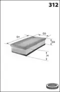 ELP3649 MECAFILTER Воздушный фильтр ELP3649 MECAFILTER Воздушный фильтр