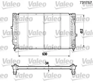 731757 VALEO Радиатор, охлаждение двигателя 731757 VALEO Радиатор, охлаждение двигателя