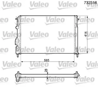 732316 VALEO Радиатор, охлаждение двигателя 732316 VALEO Радиатор, охлаждение двигателя