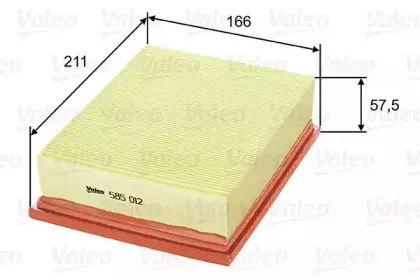 585012 VALEO Воздушный фильтр 585012 VALEO Воздушный фильтр
