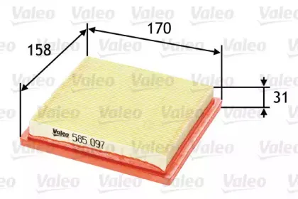 585097 VALEO Воздушный фильтр 585097 VALEO Воздушный фильтр