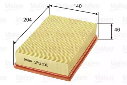585106 VALEO Воздушный фильтр 585106 VALEO Воздушный фильтр