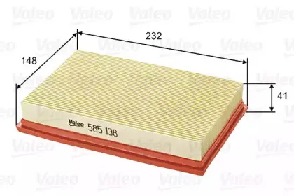 585138 VALEO Воздушный фильтр 585138 VALEO Воздушный фильтр