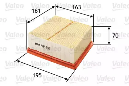 585160 VALEO Воздушный фильтр 585160 VALEO Воздушный фильтр