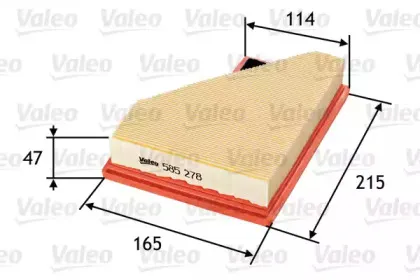 585278 VALEO Воздушный фильтр 585278 VALEO Воздушный фильтр