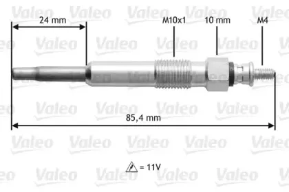 345105 VALEO Свеча накаливания 345105 VALEO Свеча накаливания