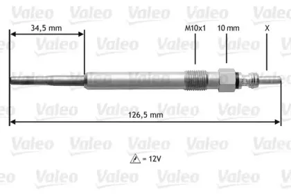 345122 VALEO Свеча накаливания 345122 VALEO Свеча накаливания