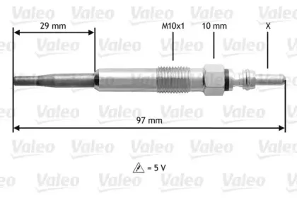 345125 VALEO Свеча накаливания 345125 VALEO Свеча накаливания