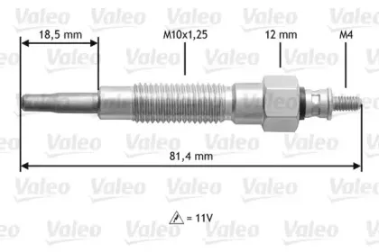 345126 VALEO Свеча накаливания 345126 VALEO Свеча накаливания