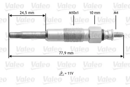 345128 VALEO Свеча накаливания 345128 VALEO Свеча накаливания