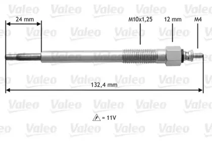 345163 VALEO Свеча накаливания 345163 VALEO Свеча накаливания