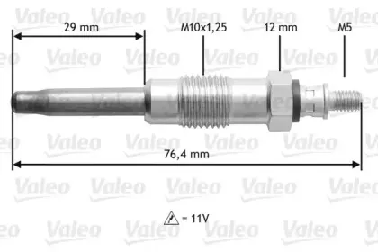 345170 VALEO Свеча накаливания 345170 VALEO Свеча накаливания