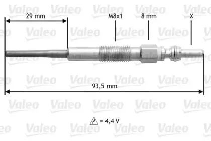345206 VALEO Свеча накаливания 345206 VALEO Свеча накаливания