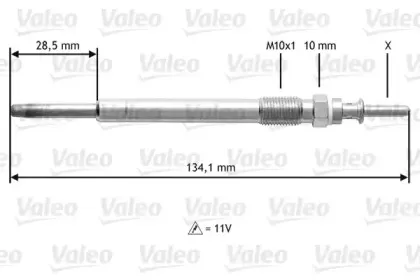 345208 VALEO Свеча накаливания 345208 VALEO Свеча накаливания