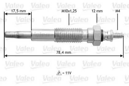345214 VALEO Свеча накаливания 345214 VALEO Свеча накаливания