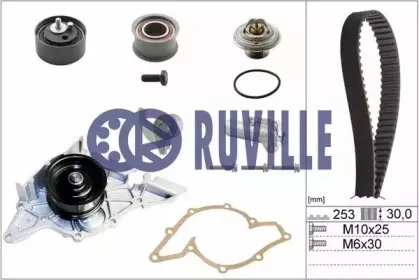 55490711 RUVILLE Водяной насос + комплект зубчатого ремня 55490711 RUVILLE Водяной насос + комплект зубчатого ремня