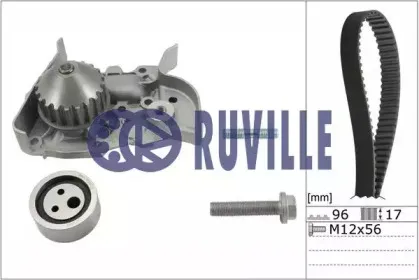 55622701 RUVILLE Водяной насос + комплект зубчатого ремня 55622701 RUVILLE Водяной насос + комплект зубчатого ремня