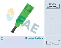 24774 FAE Выключатель, привод сцепления (Tempomat) 24774 FAE Выключатель, привод сцепления (Tempomat)