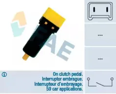 24860 FAE Выключатель, привод сцепления (Tempomat) 24860 FAE Выключатель, привод сцепления (Tempomat)
