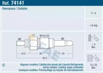 74141 FAE Свеча накаливания 74141 FAE Свеча накаливания