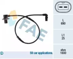 78074 FAE Датчик, частота вращения колеса 78074 FAE Датчик, частота вращения колеса
