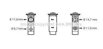 BW1360 AVA QUALITY COOLING Расширительный клапан, кондиционер BW1360 AVA QUALITY COOLING Расширительный клапан, кондиционер