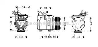 HYAK196 AVA QUALITY COOLING Компрессор, кондиционер HYAK196 AVA QUALITY COOLING Компрессор, кондиционер