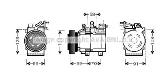 HYK160 AVA QUALITY COOLING Компрессор, кондиционер HYK160 AVA QUALITY COOLING Компрессор, кондиционер