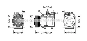 HYK209 AVA QUALITY COOLING Компрессор, кондиционер HYK209 AVA QUALITY COOLING Компрессор, кондиционер